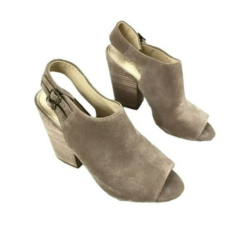 Splendid Kaylee Suede Peep Slingback Bootie NWOB